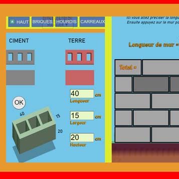 Briques ciment, briques de terre, mur appareillage joints. Application maçonnerie.